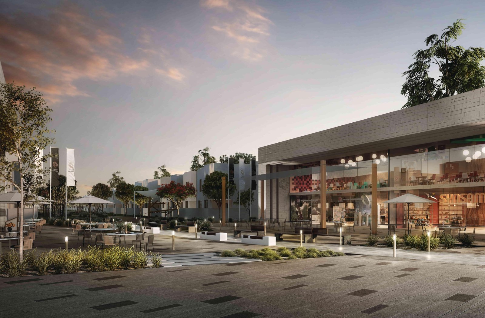 Scenic view of Al Ghadeer lifestyle featuring lakes, gardens, and nature-inspired residential environment